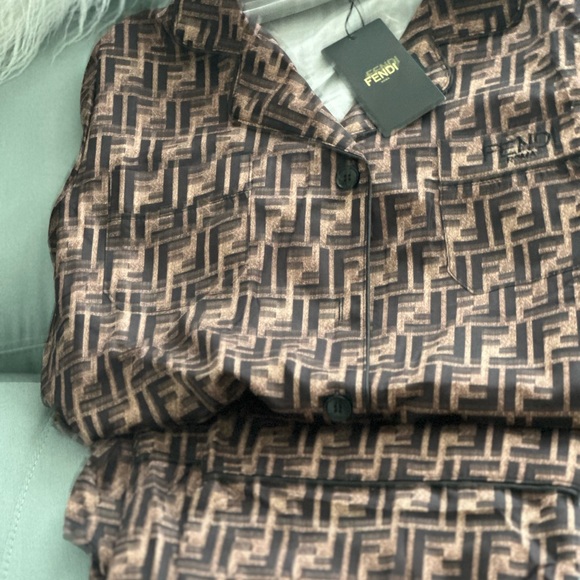 Fendi Geometric Brown Shirt